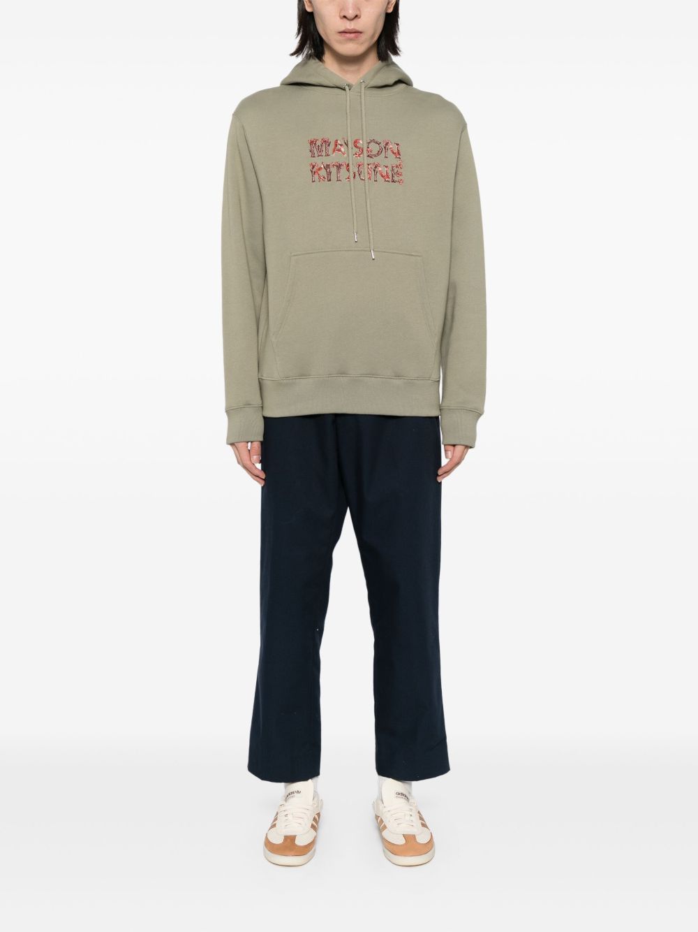 Maison-Kitsune Hooded Jackets Men Maison Kitsuné Woodland Alphabet Hoodie Green