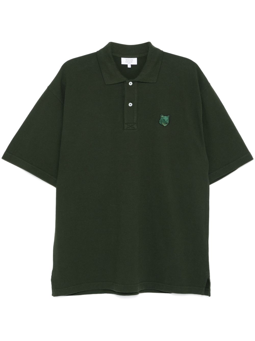 Maison-Kitsune Polo Shirts Men Maison Kitsuné Bold Fox Head Patch Comfort Polo Shirt Green
