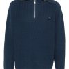 Maison Kitsuné fox-motif Knitted Jumper Blue Maison-Kitsune Men Knitted Sweaters