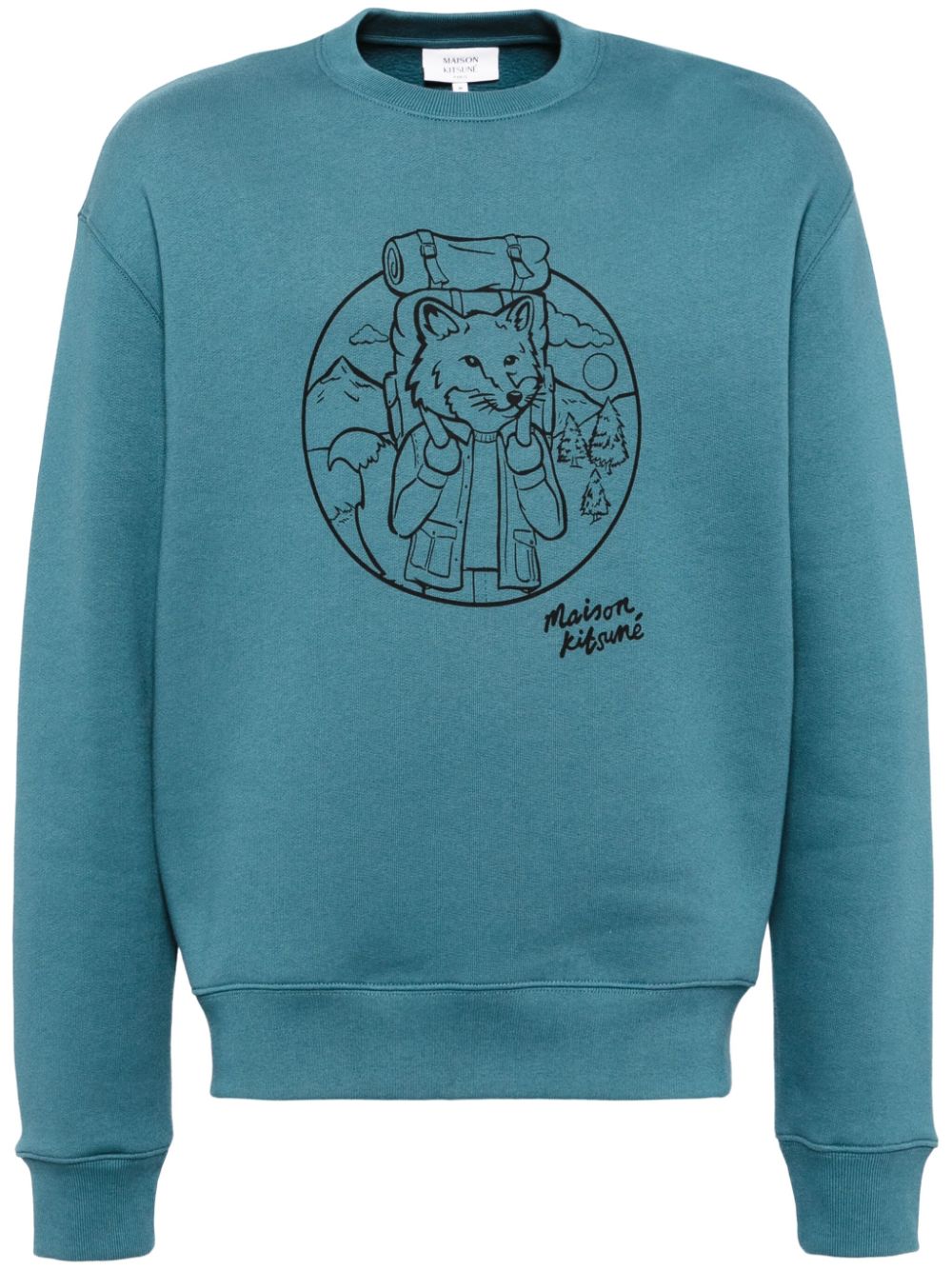 Maison Kitsuné Rambling Fox Sweatshirt Blue Men Sweatshirts Maison-Kitsune
