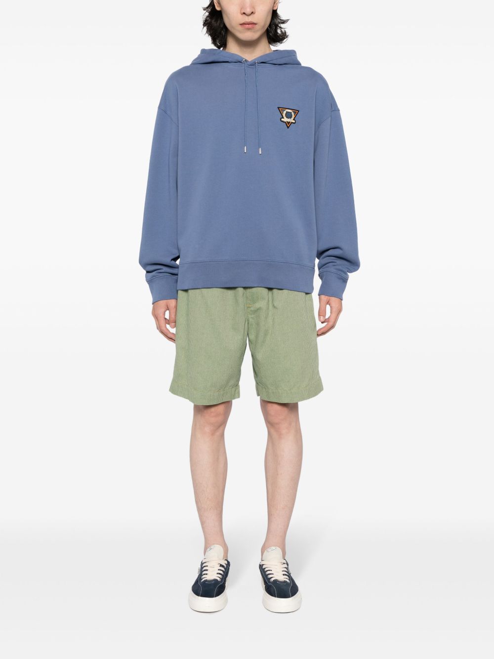 Men Hoodies Maison-Kitsune Maison Kitsuné Long Sleeve Cotton Hooddie Blue