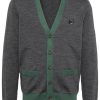 Maison-Kitsune Cardigans Men Maison Kitsuné Bold Fox Head Patch Cardigan Grey