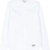 Maison Kitsuné logo-embroidered Cotton Shirt White Maison-Kitsune Men Shirts