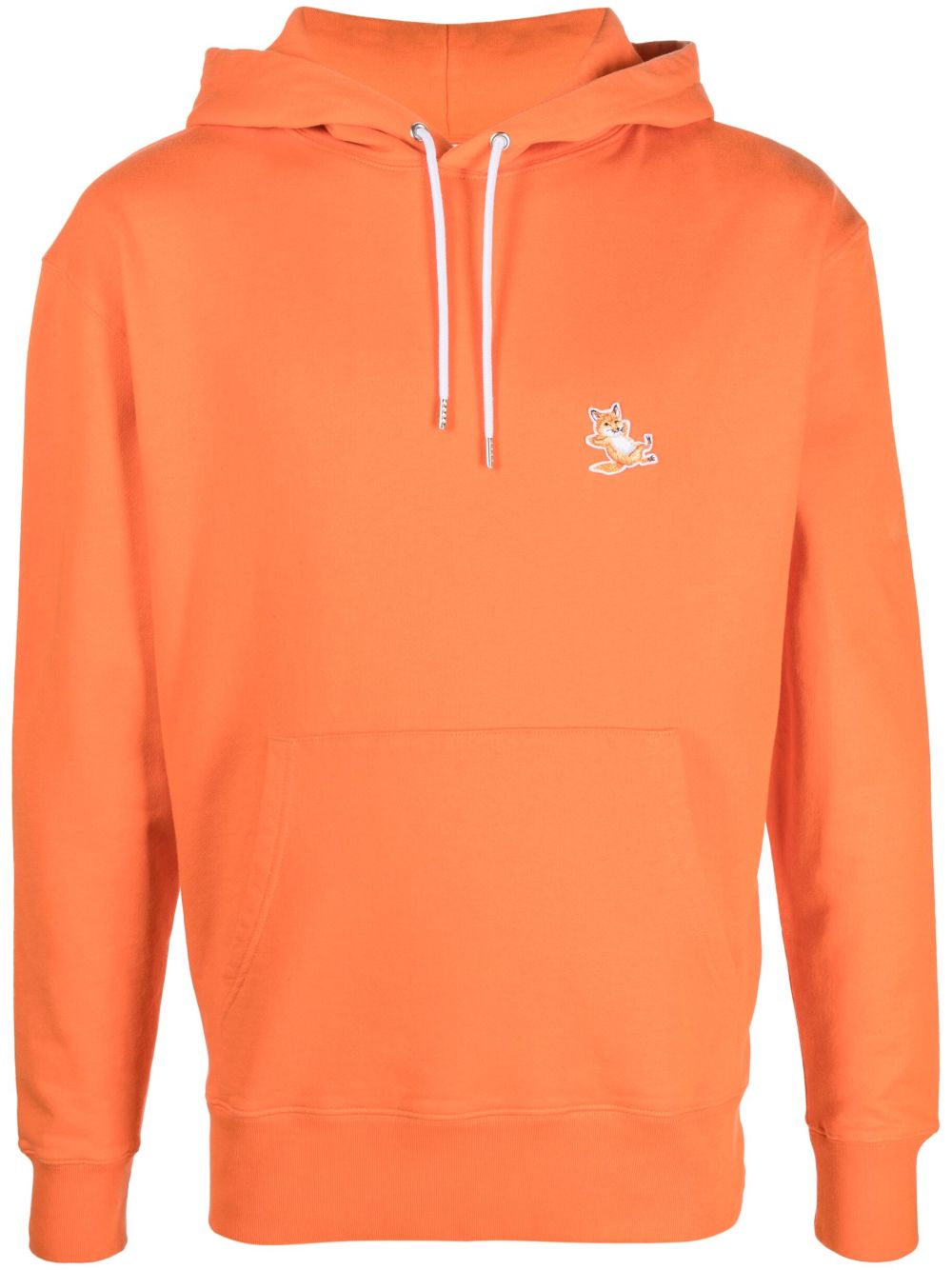 Maison Kitsuné appliqué-logo Cotton Hoodie Orange Maison-Kitsune Men Hoodies