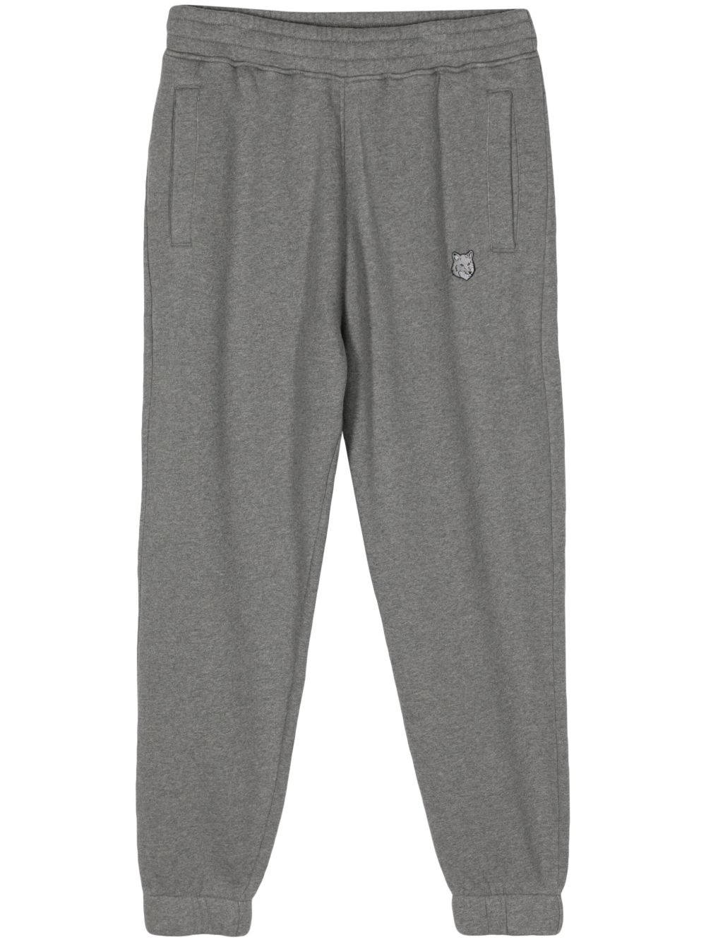 Maison-Kitsune Tapered Pants Men Maison Kitsuné logo-appliqué Track Pants Grey