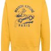 Men Sweatshirts Maison-Kitsune Maison Kitsuné Racing Fox Cotton Sweatshirt Yellow