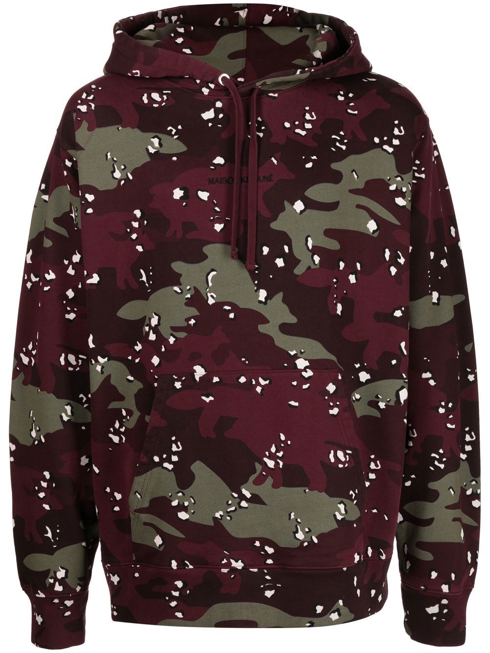 Maison Kitsuné Camouflage Pattern Hoodie Red Maison-Kitsune Men Hoodies