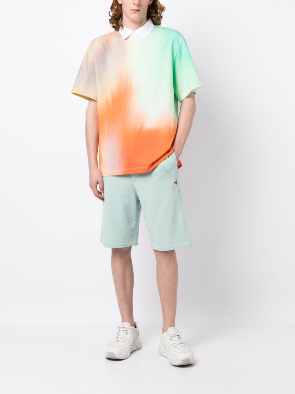 Men Track & Running Shorts Maison-Kitsune Maison Kitsuné logo-patch Track Shorts Green
