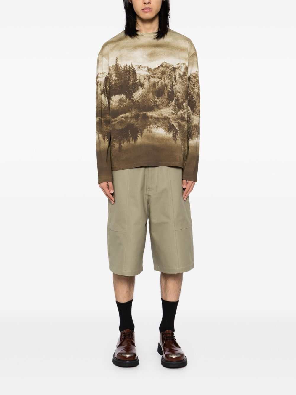Men T-Shirts Maison-Kitsune Maison Kitsuné Graphic Print T-shirt Neutrals