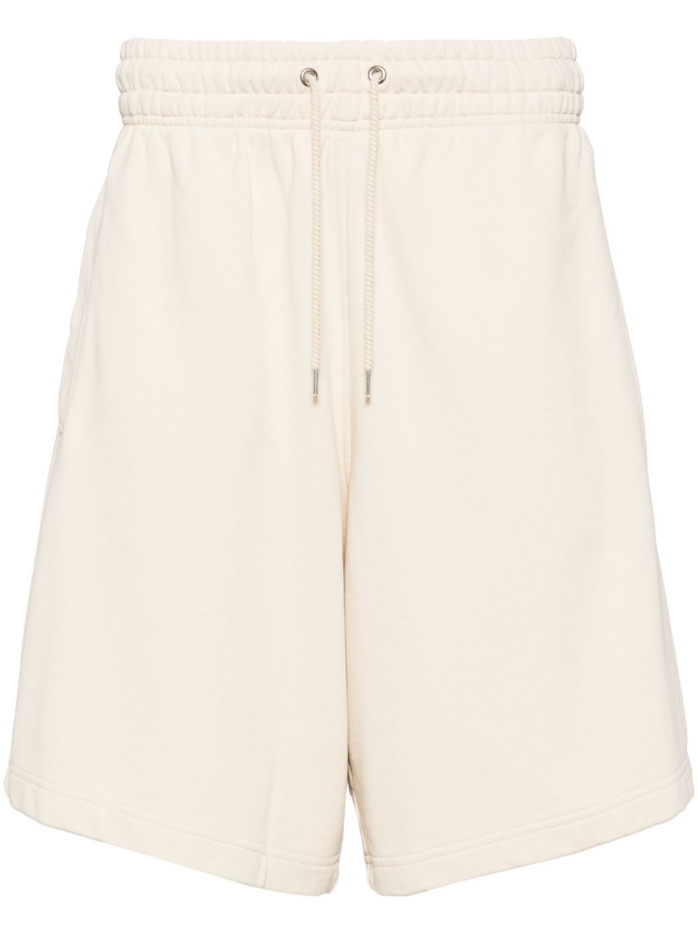Maison Kitsuné Fox Head-print Cotton Track Shorts Neutrals Men Track & Running Shorts Maison-Kitsune