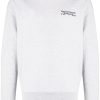Maison-Kitsune Sweatshirts Men Maison Kitsuné logo-embroidered Cotton Sweatshirt Grey