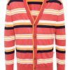Maison Kitsuné Striped intarsia-knit Cardigan Red Maison-Kitsune Men Cardigans