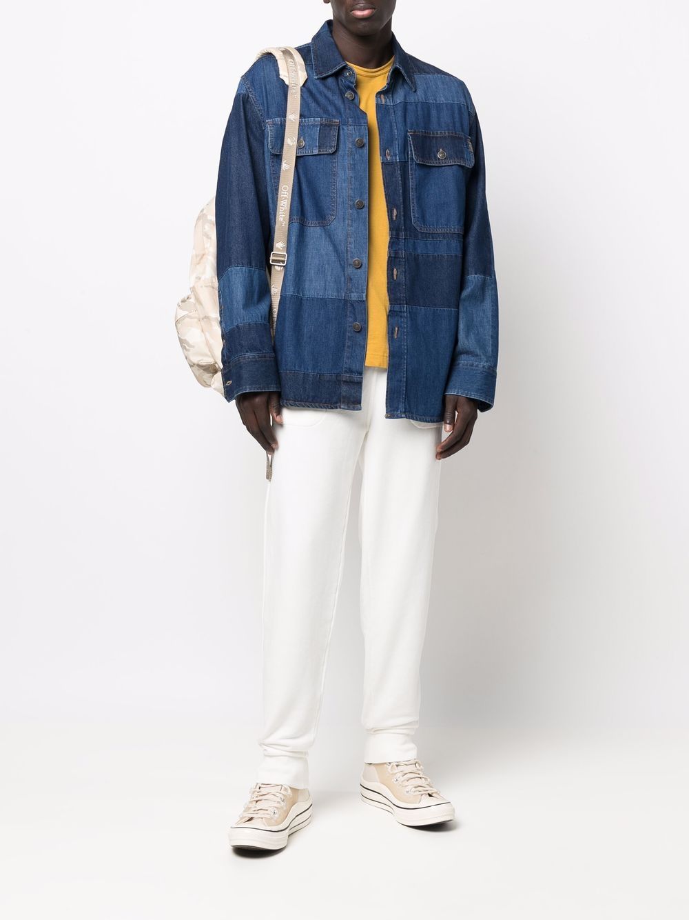 Maison-Kitsune Maison Kitsuné logo-patch slim-fit Track Pants Neutrals Men Sweatpants