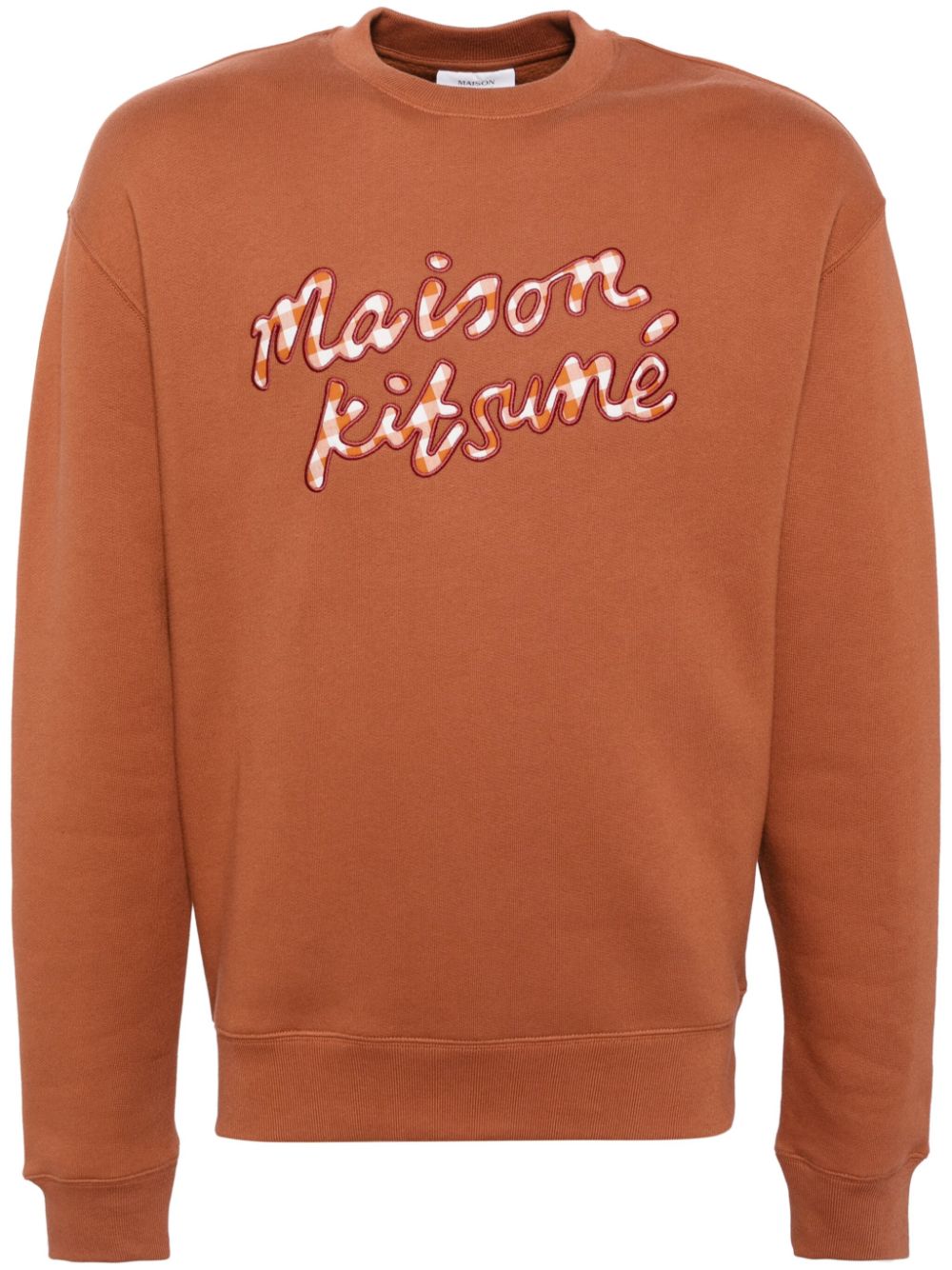 Maison Kitsuné Handwriting Gingham Sweatshirt Neutrals Maison-Kitsune Men Sweatshirts