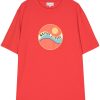Men T-Shirts Maison-Kitsune Maison Kitsuné Pop Wave-print Cotton T-shirt Red