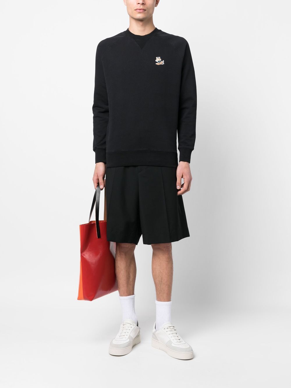 Maison-Kitsune Maison Kitsuné Chest Patch Sweatshirt Black Men Sweatshirts