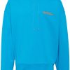 Men Hoodies Maison-Kitsune Maison Kitsuné embroidered-logo Cotton Hoodie Blue