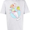 Maison Kitsuné graphic-print Cotton T-shirt Grey Men T-Shirts Maison-Kitsune