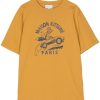 Men T-Shirts Maison-Kitsune Maison Kitsuné logo-print T-shirt Yellow