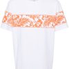 Maison Kitsuné floral-print Cotton T-shirt White Men T-Shirts Maison-Kitsune