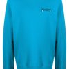 Maison Kitsuné logo-embroidered Cotton Sweatshirt Blue Men Sweatshirts Maison-Kitsune