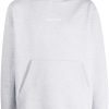 Maison Kitsuné logo-embroidered Hoodie Grey Maison-Kitsune Men Hoodies