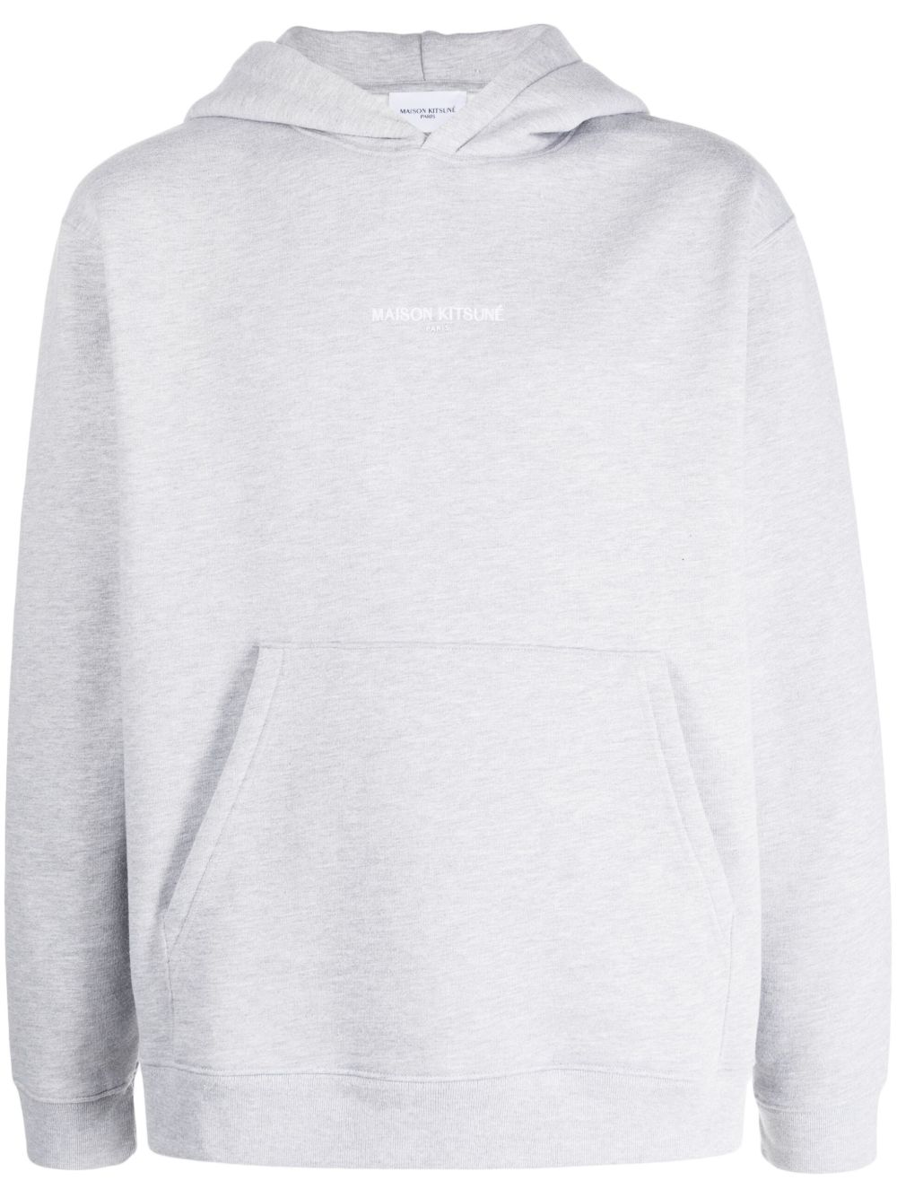 Maison Kitsuné logo-embroidered Hoodie Grey Maison-Kitsune Men Hoodies