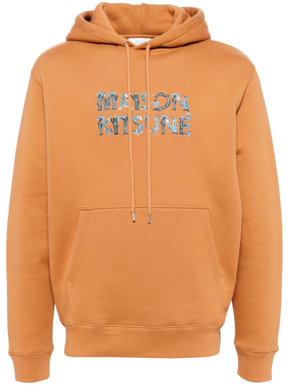 Men Hoodies Maison-Kitsune Maison Kitsuné Wooland Alphabet Comfort Hoodie Orange