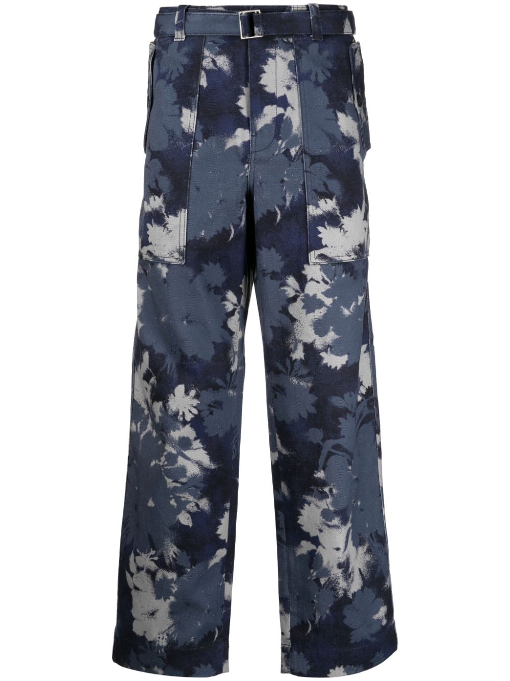 Men Regular & Straight-Leg Jeans Maison-Kitsune Maison Kitsuné abstract-print straight-leg Jeans Blue