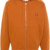 Maison Kitsuné Fox-motif Cotton Hoodie Brown Maison-Kitsune Men Hoodies