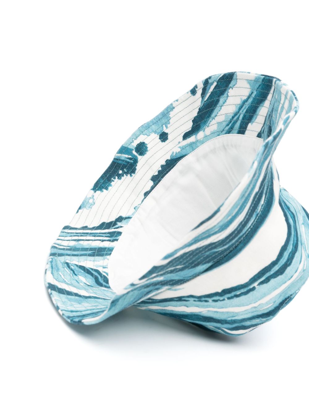 Maison-Kitsune Hats Men Maison Kitsuné abstract-pattern Cotton Bucket Hat Blue