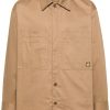 Maison Kitsuné Fox Head Gabardine Overshirt Neutrals Maison-Kitsune Men Shirts
