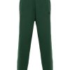 Maison Kitsuné Fox-appliqué Cotton Track Trousers Green Maison-Kitsune Men Sweatpants