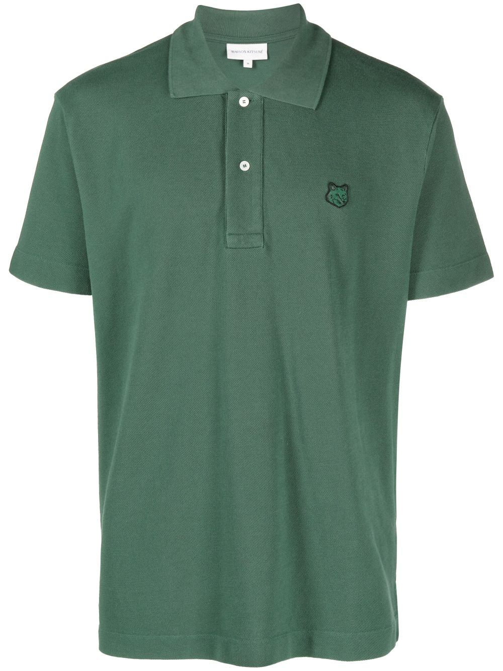 Men Polo Shirts Maison-Kitsune Maison Kitsuné Piqué logo-appliqué Polo Shirt Green