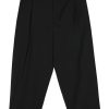 Maison-Kitsune Cropped Pants Men Maison Kitsuné Wool Cropped Trousers Black