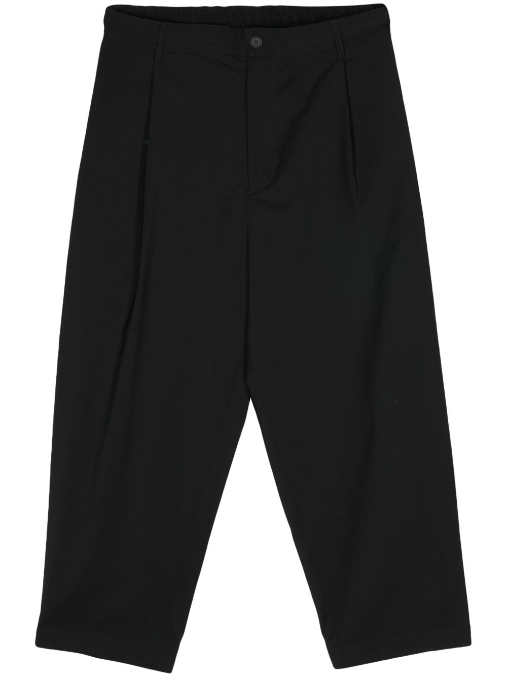 Maison-Kitsune Cropped Pants Men Maison Kitsuné Wool Cropped Trousers Black