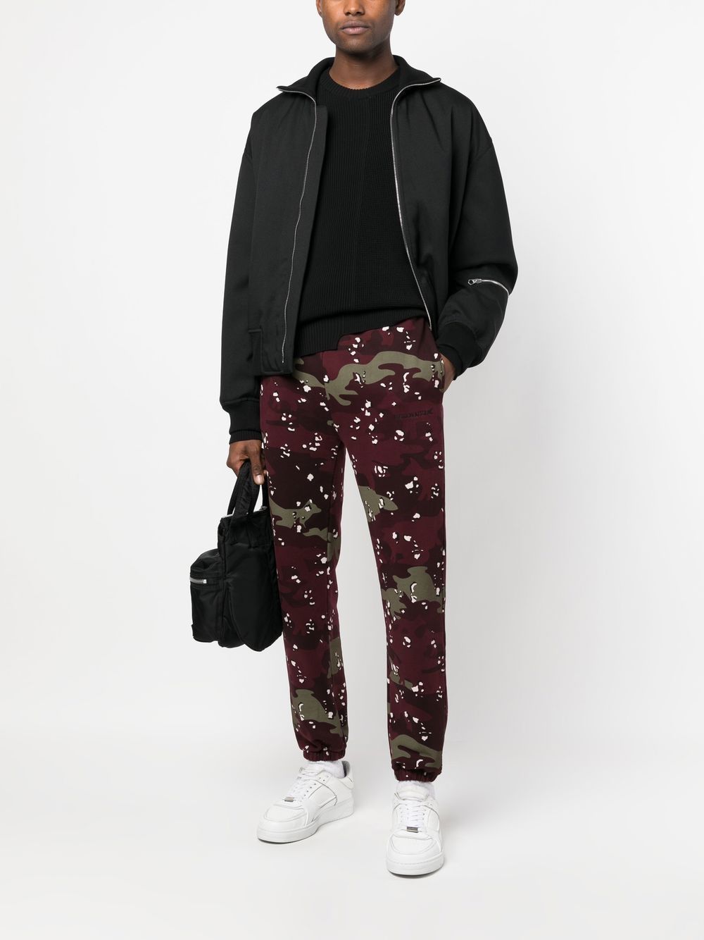 Maison Kitsuné camouflage-print Cotton Joggers Red Maison-Kitsune Men Sweatpants
