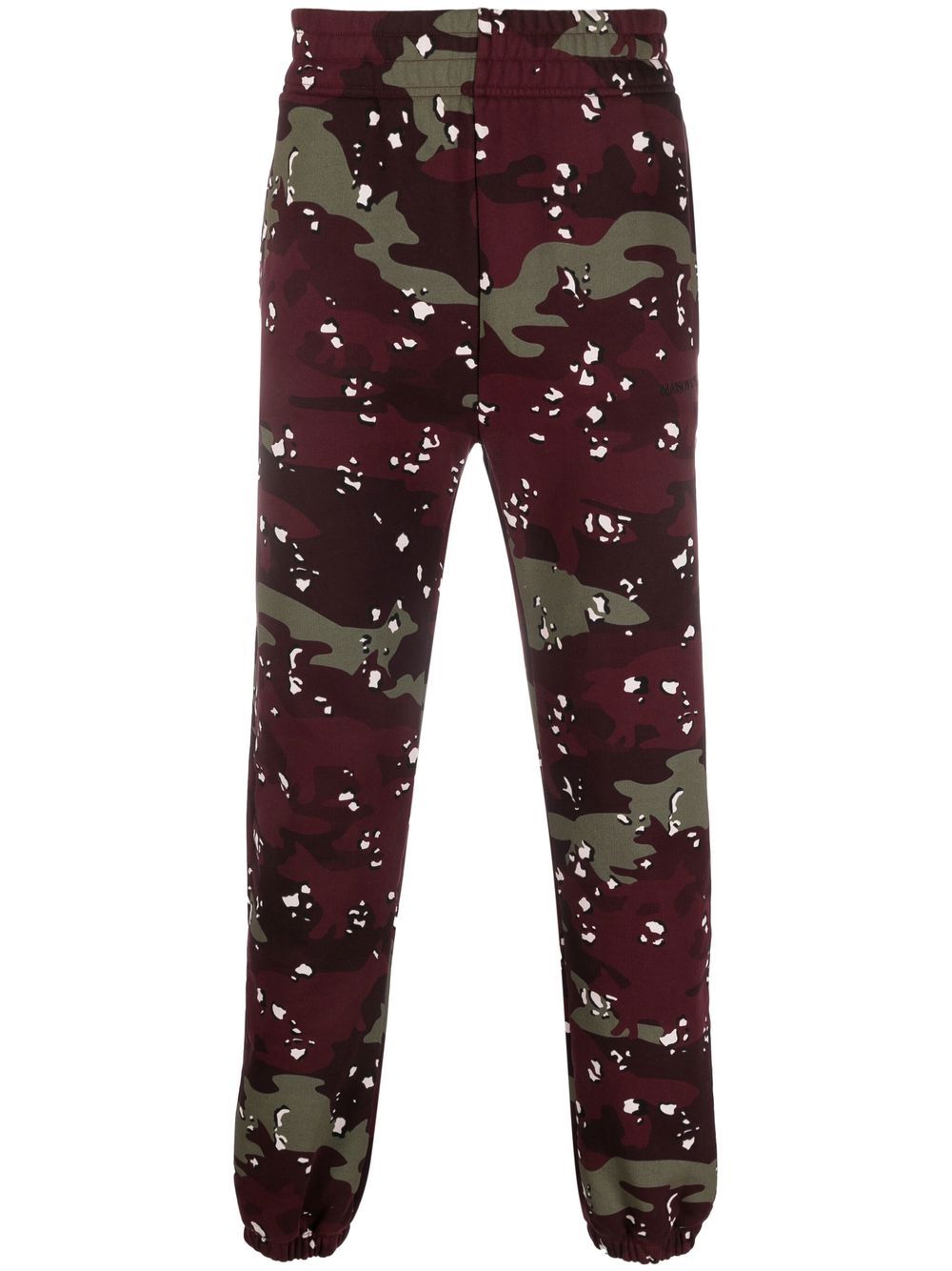 Maison Kitsuné camouflage-print Cotton Joggers Red Maison-Kitsune Men Sweatpants