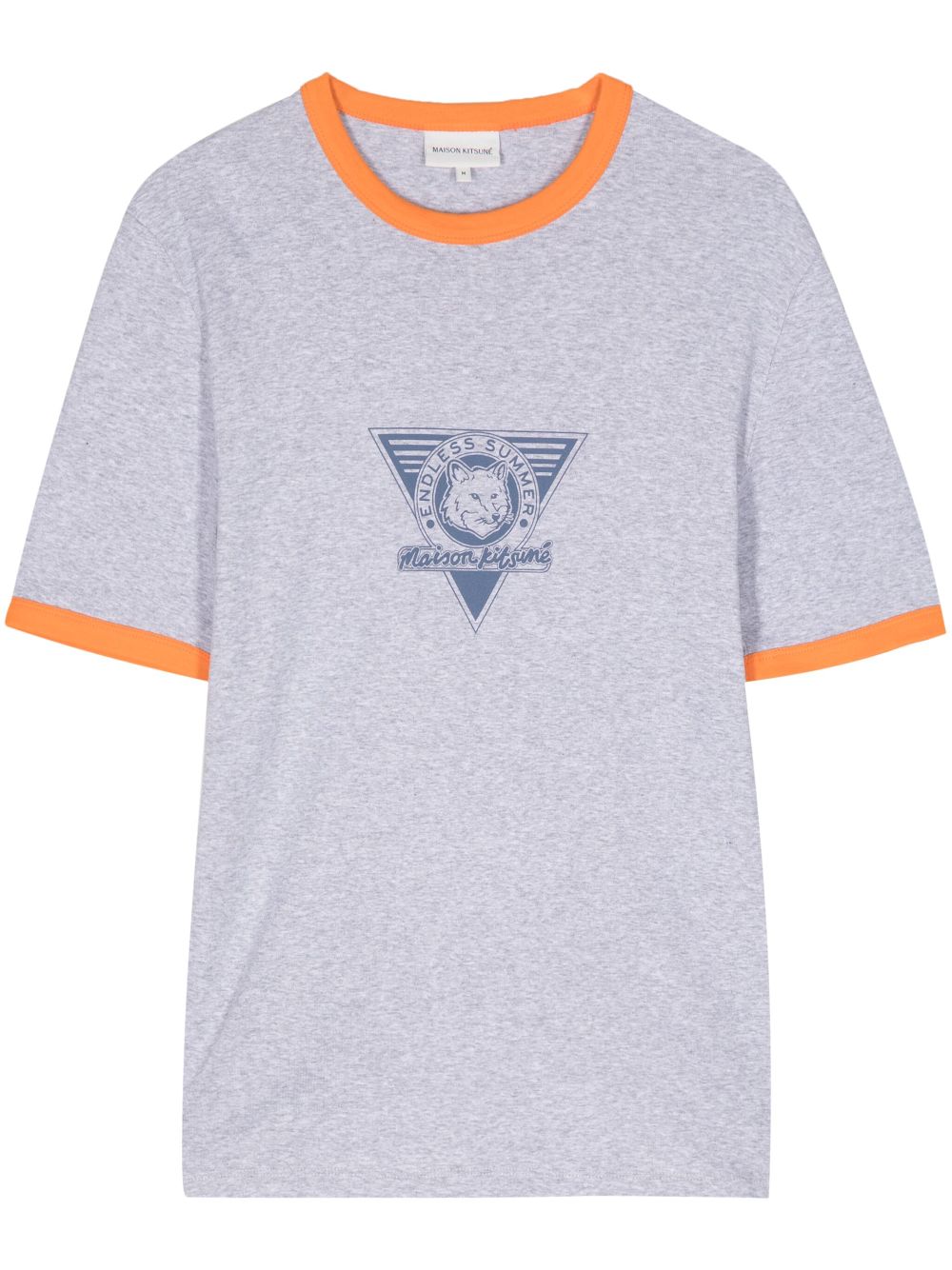 Maison Kitsuné Endless Summer Fox Cotton T-shirt Grey Men T-Shirts Maison-Kitsune