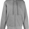 Maison Kitsuné Fox-patch Cotton Hoodie Grey Men Hoodies Maison-Kitsune