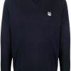 Maison-Kitsune Sweatshirts Men Maison Kitsuné logo-patch Sweatshirt Blue