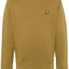 Men Sweatshirts Maison-Kitsune Maison Kitsuné logo-patch Cotton Sweatshirt Green