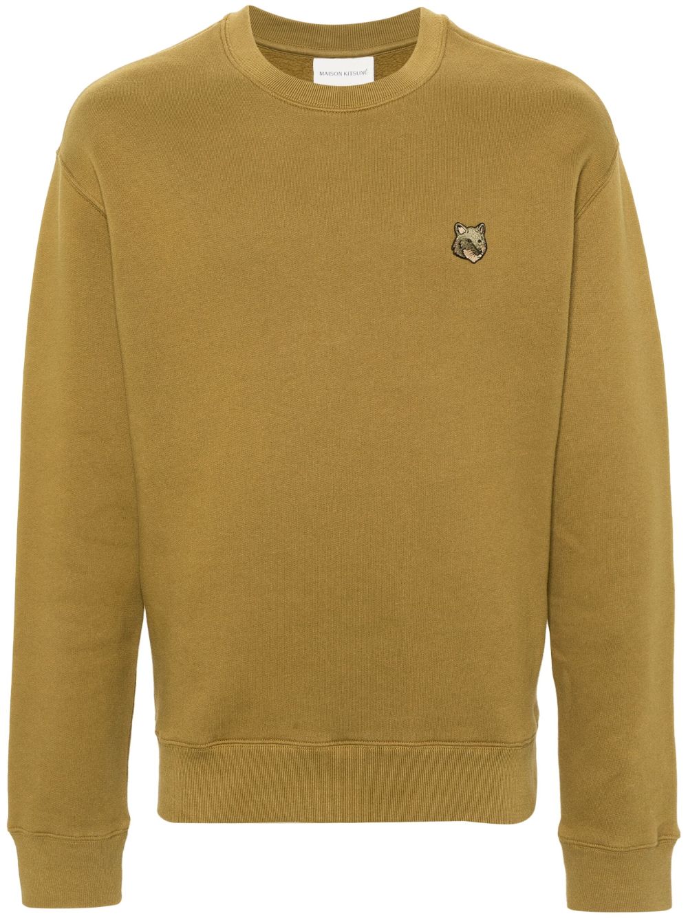 Men Sweatshirts Maison-Kitsune Maison Kitsuné logo-patch Cotton Sweatshirt Green