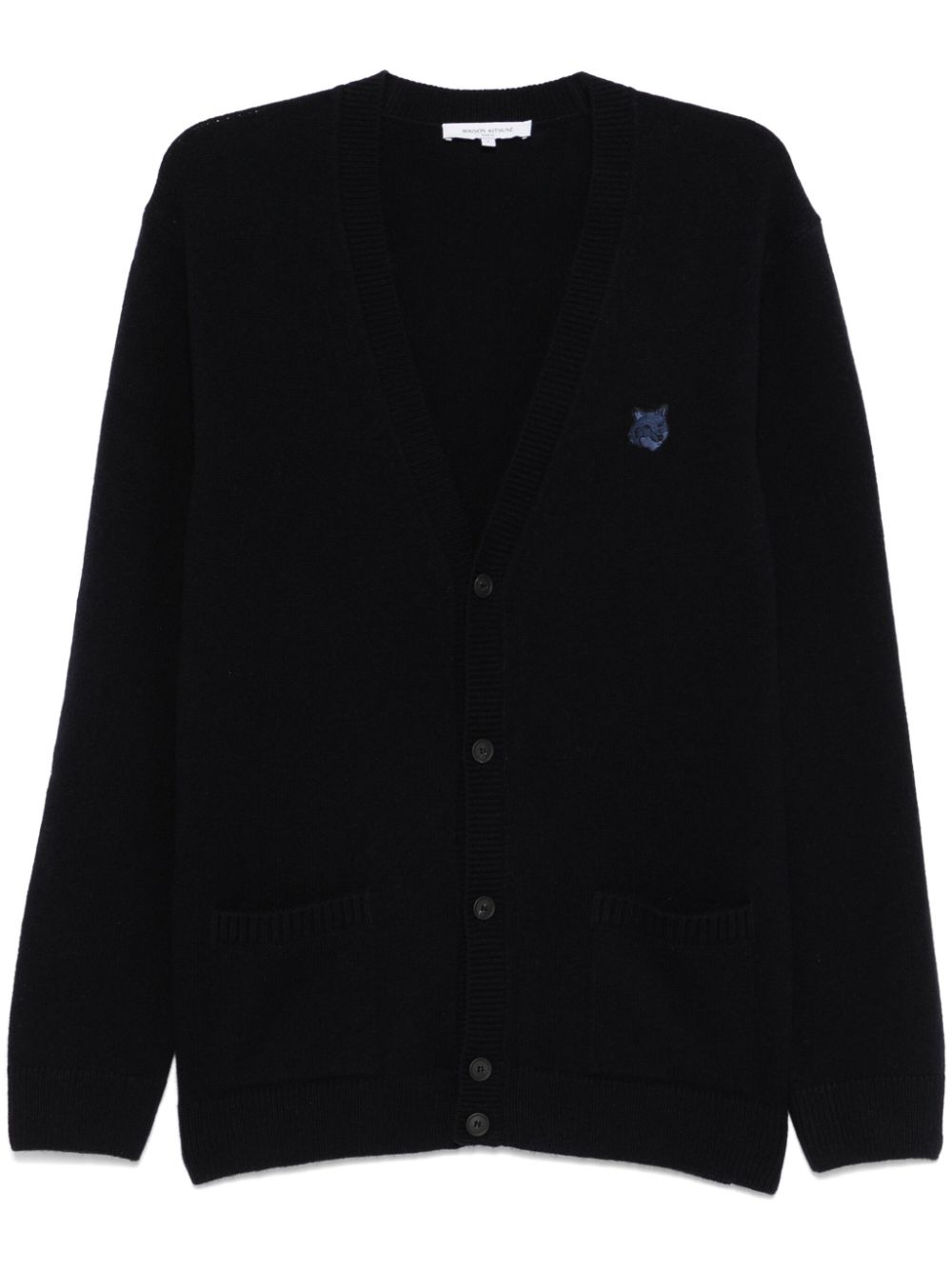 Maison-Kitsune Maison Kitsuné Bold Fox Head-patch Cardigan Blue Men Cardigans
