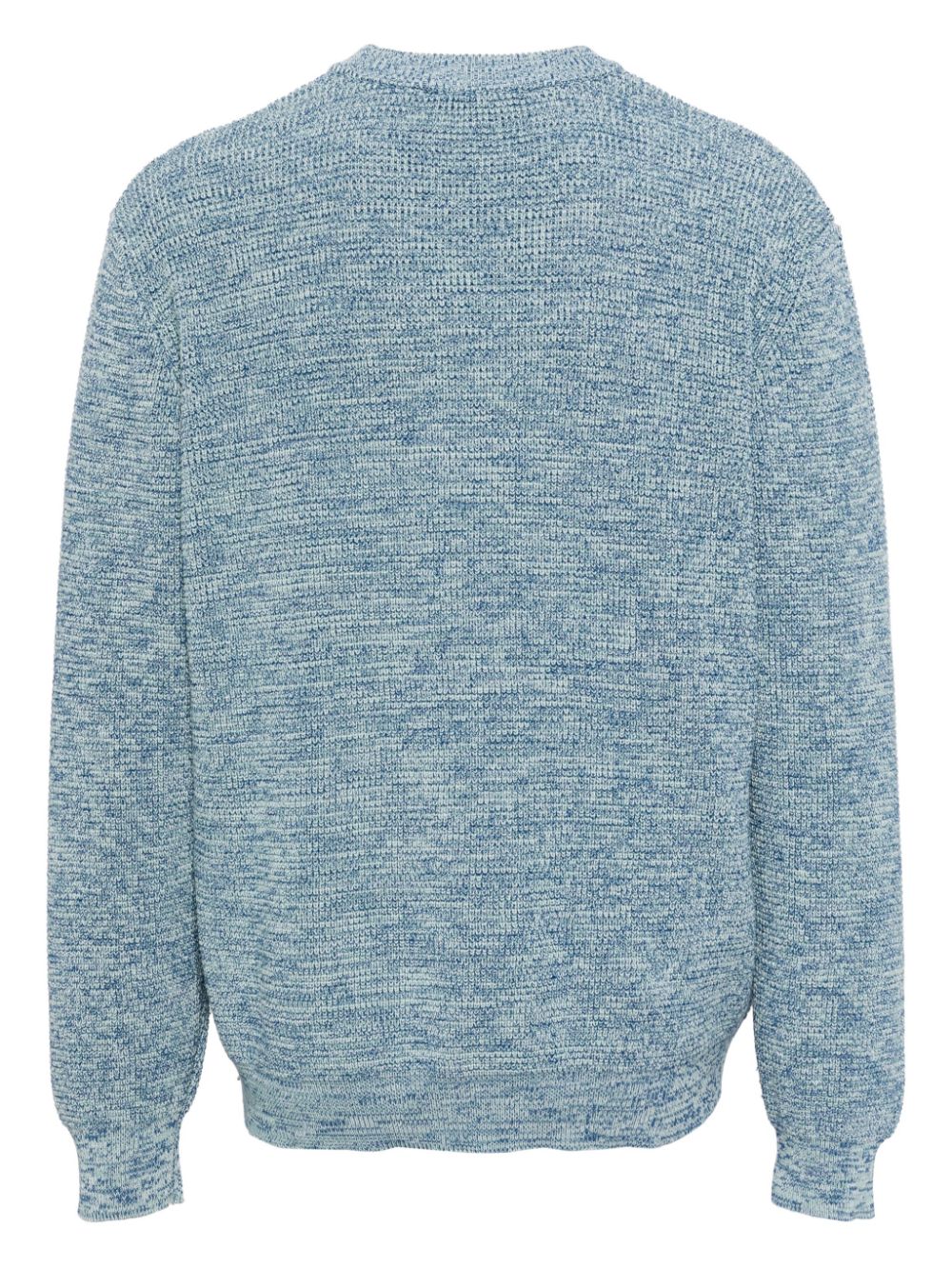 Maison Kitsuné Handwriting logo-embroidered Jumper Blue Men Knitted Sweaters Maison-Kitsune