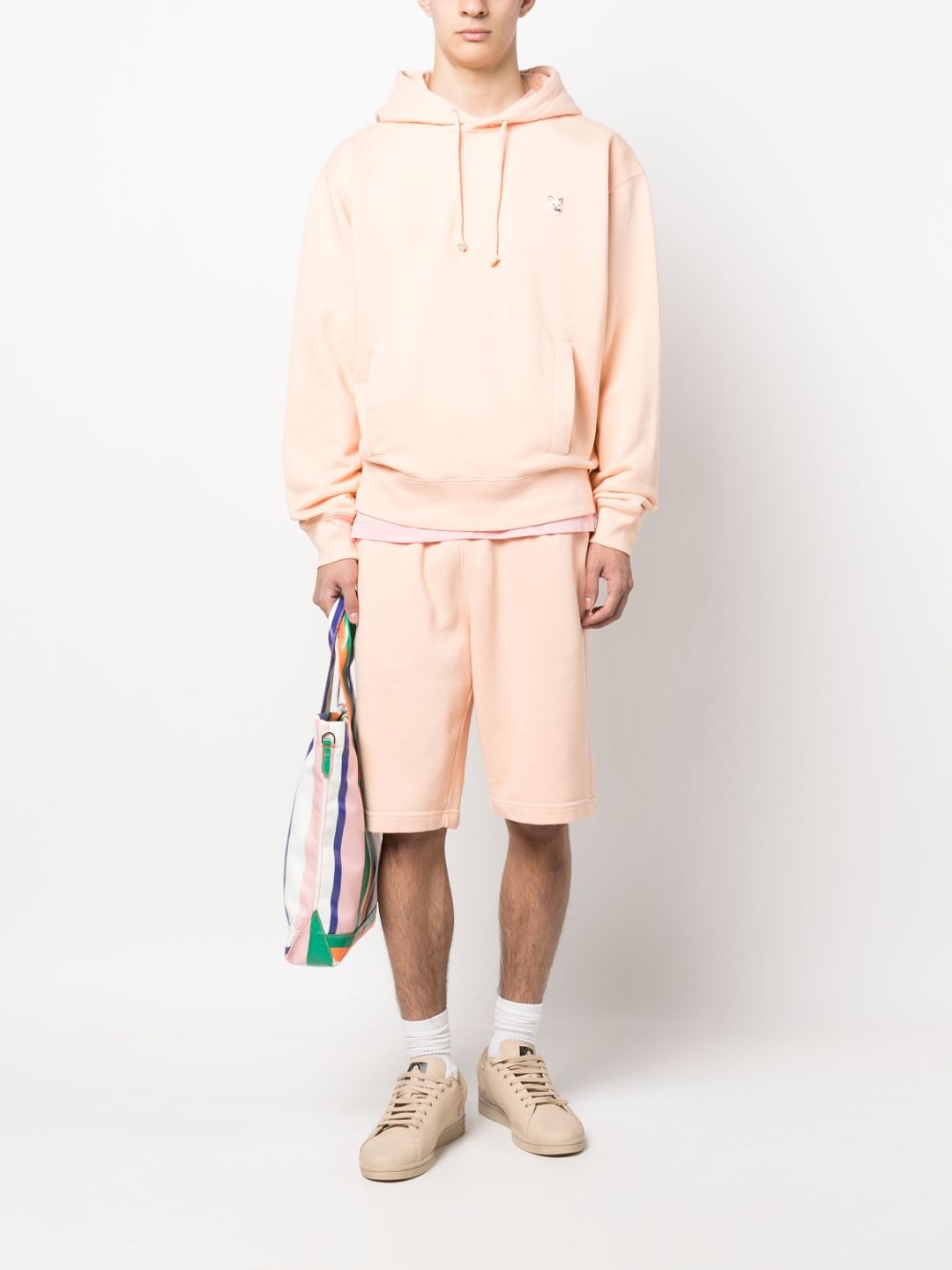 Maison-Kitsune Hoodies Men Maison Kitsuné fox-patch Cotton Hoodie Orange