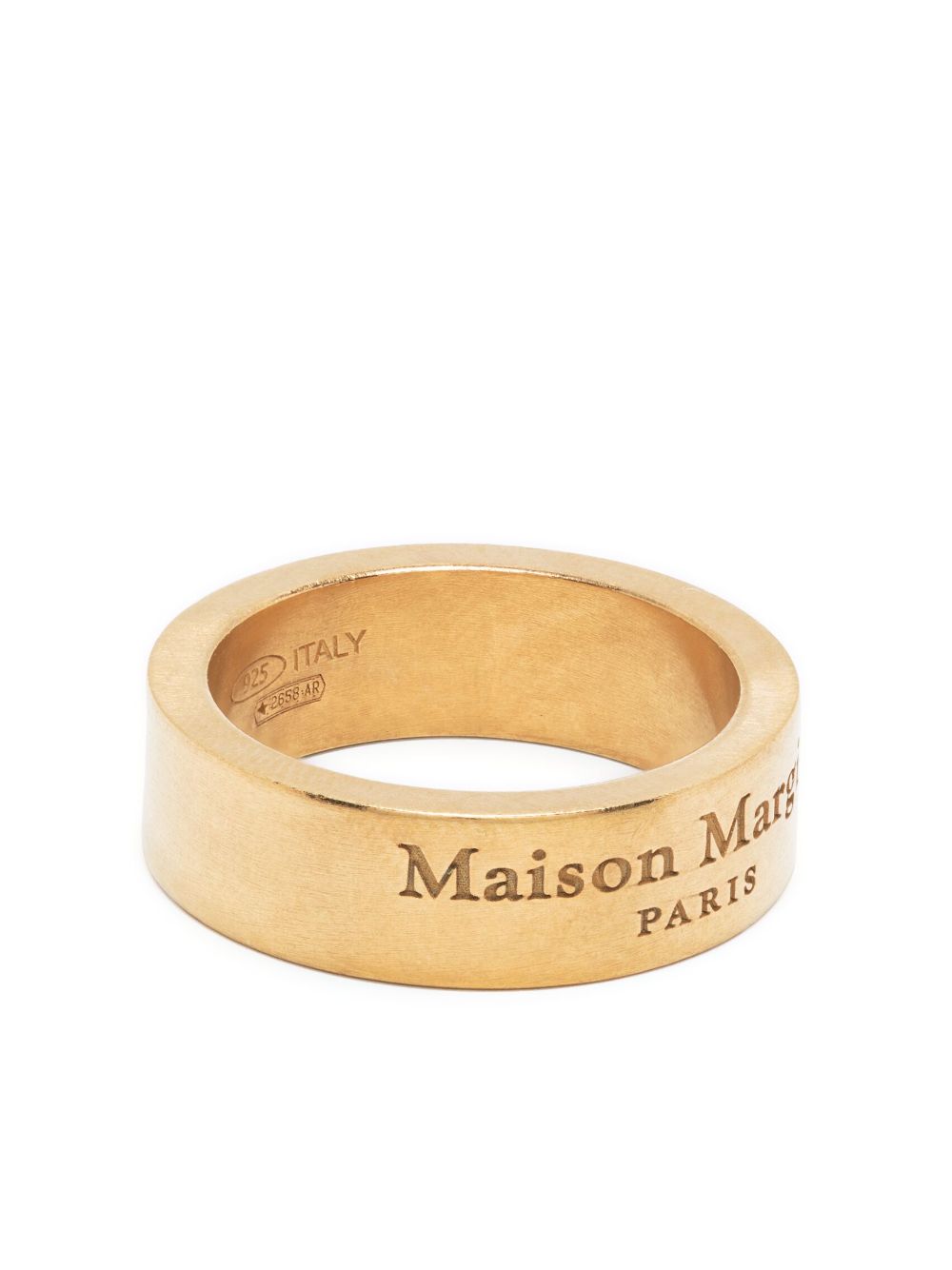 Maison-Kitsune Rings Men Maison Margiela engraved-logo Silver Ring Gold
