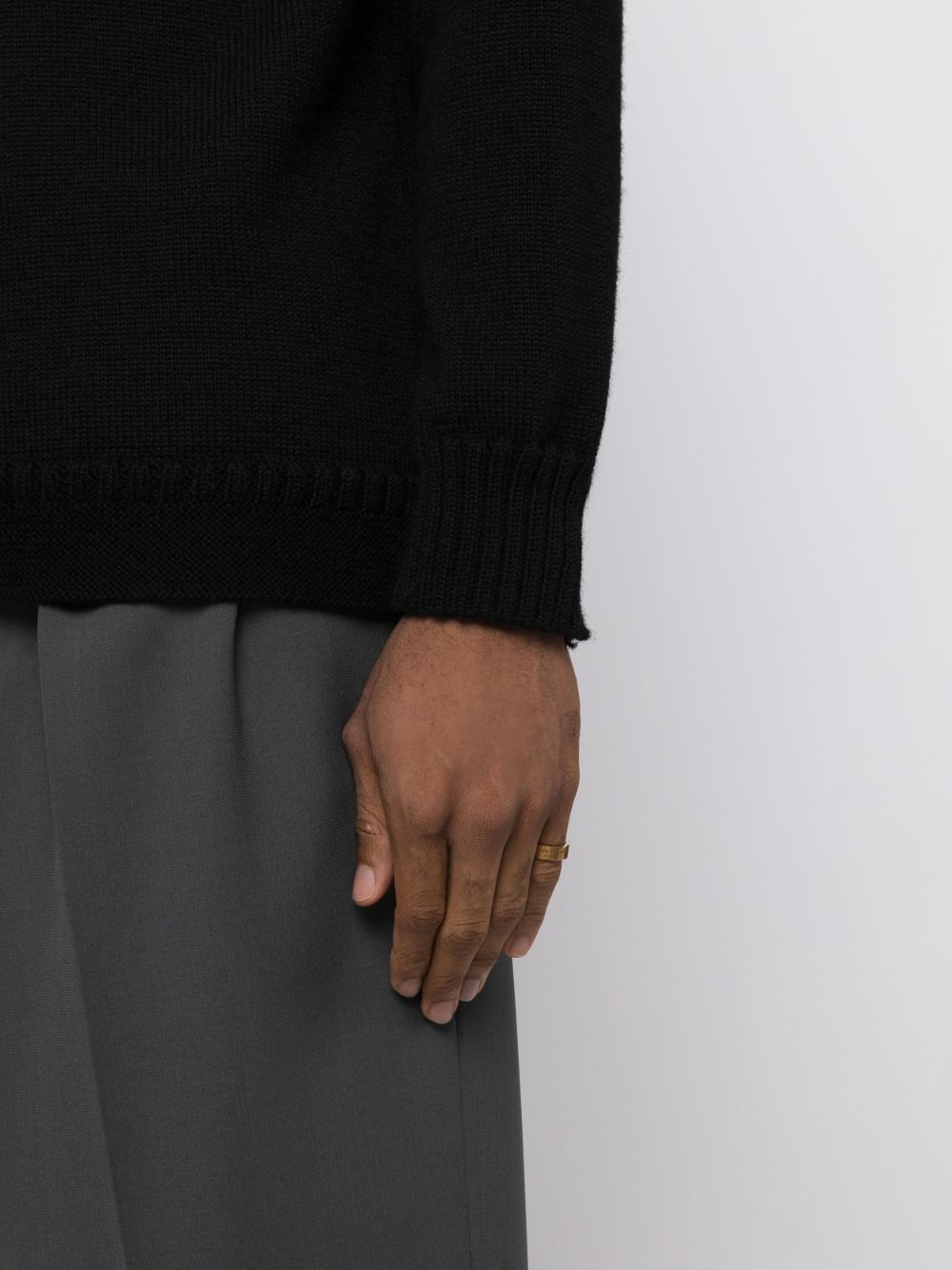 Maison-Kitsune Rings Men Maison Margiela engraved-logo Silver Ring Gold
