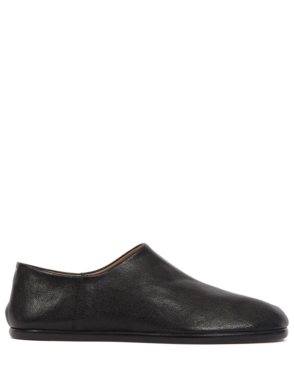 Maison-Kitsune Loafers Men Maison Margiela Tabi Leather Babouche Shoes Black